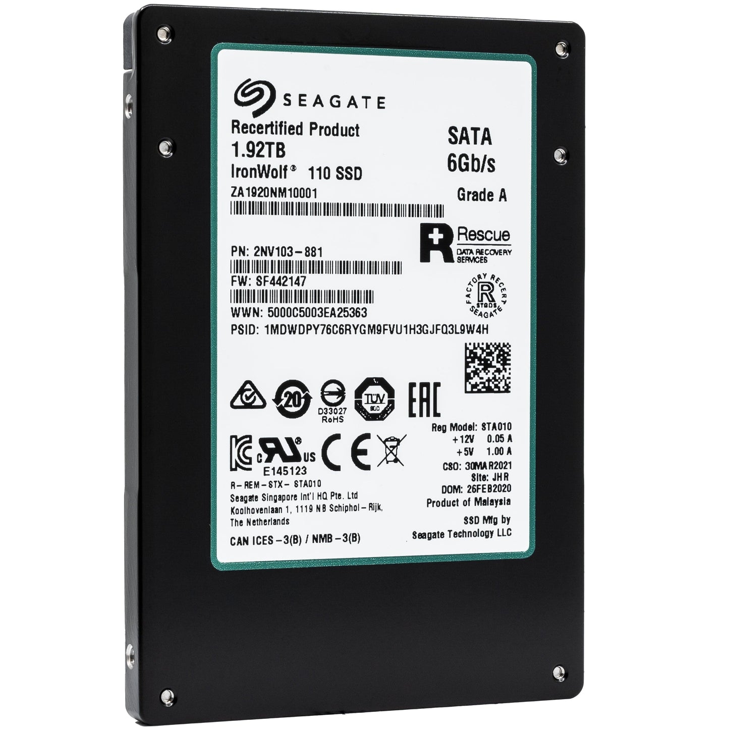 Seagate ZA1920NM10001 IronWolf 110 1.92TB SATA 2.5 inch Solid State Drive