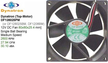 Top Motor Fan 80mm x25mm Ball Bearing