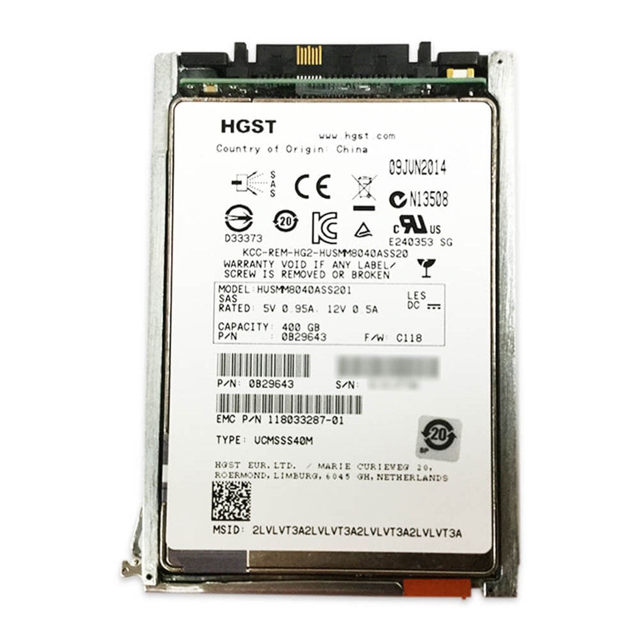 HGST Ultrastar HUSMM8040ASS200 400 GB 2.5'' Internal Solid State Drive