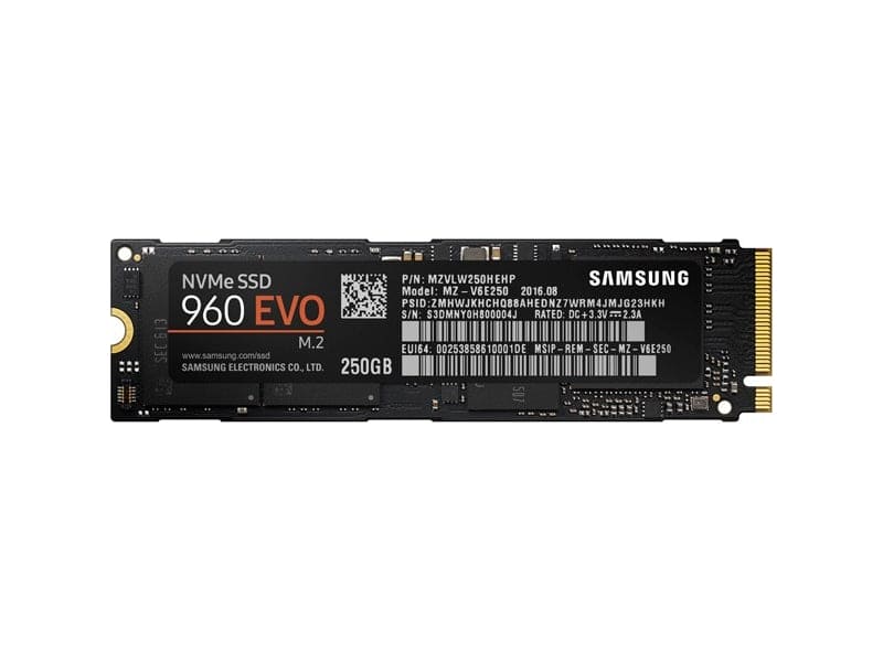 SAMSUNG 960 EVO SERIES - 250GB PCIE NVME - M.2 INTERNAL SSD (MZ-V6E250BW)