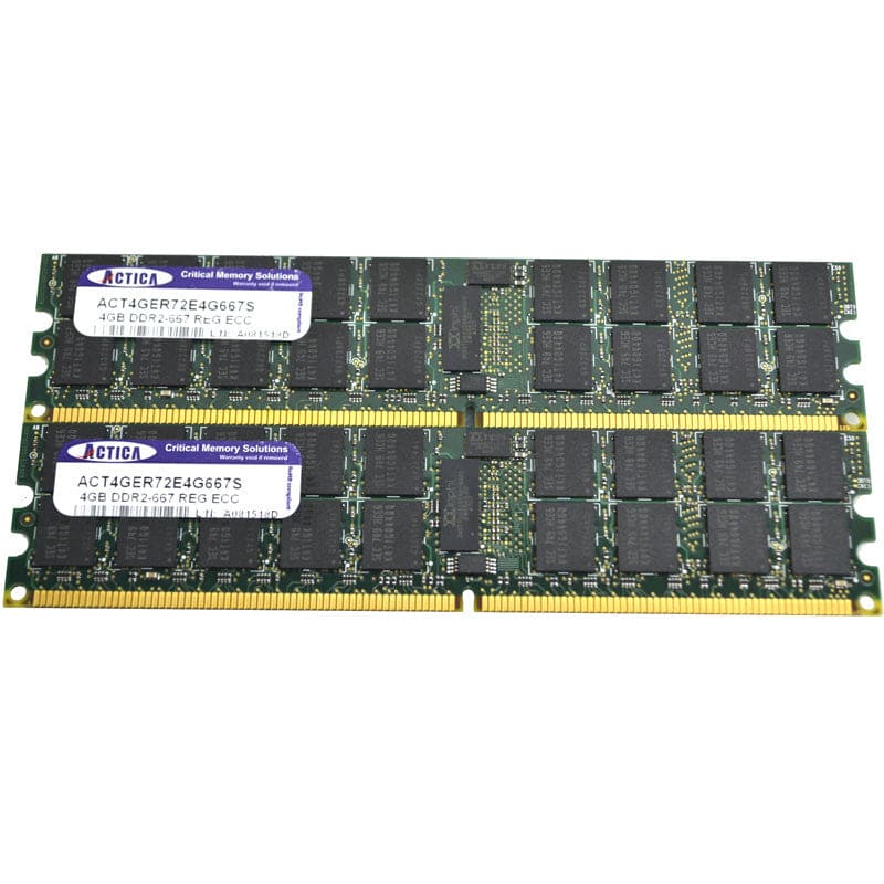 ACTICA 4GB PC2-5300 DDR2-667MHz ECC Registered CL5 240-Pin DIMM ACT4GER72E4G667S