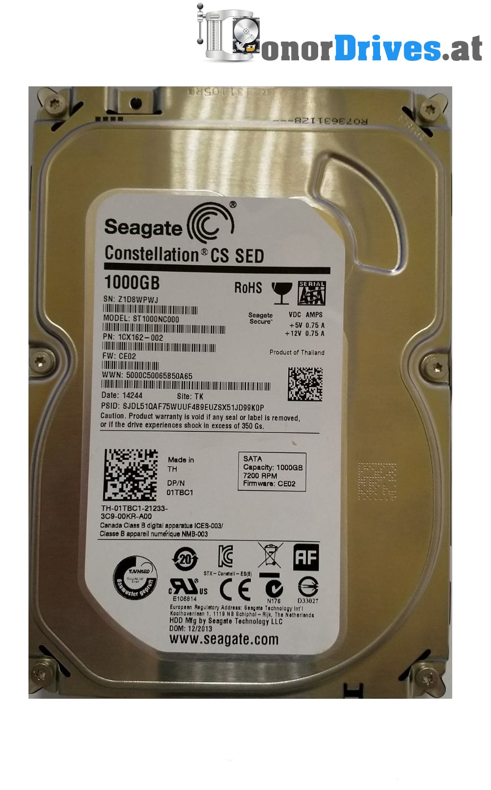 Seagate Constellation CS 1 TB Internal hard drive Serial ATA-600 3.5" 7200 rpm ST1000NC000