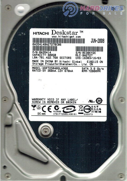 Hitachi Deskstar P7K500 400GB 7200RPM SATA-300 16MB Cache 3.5-inch Hard Drive