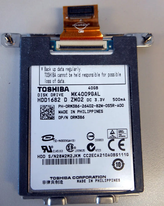 Toshiba Slim 1.8" 40GB MK4009GAL ZIF 4200RPM