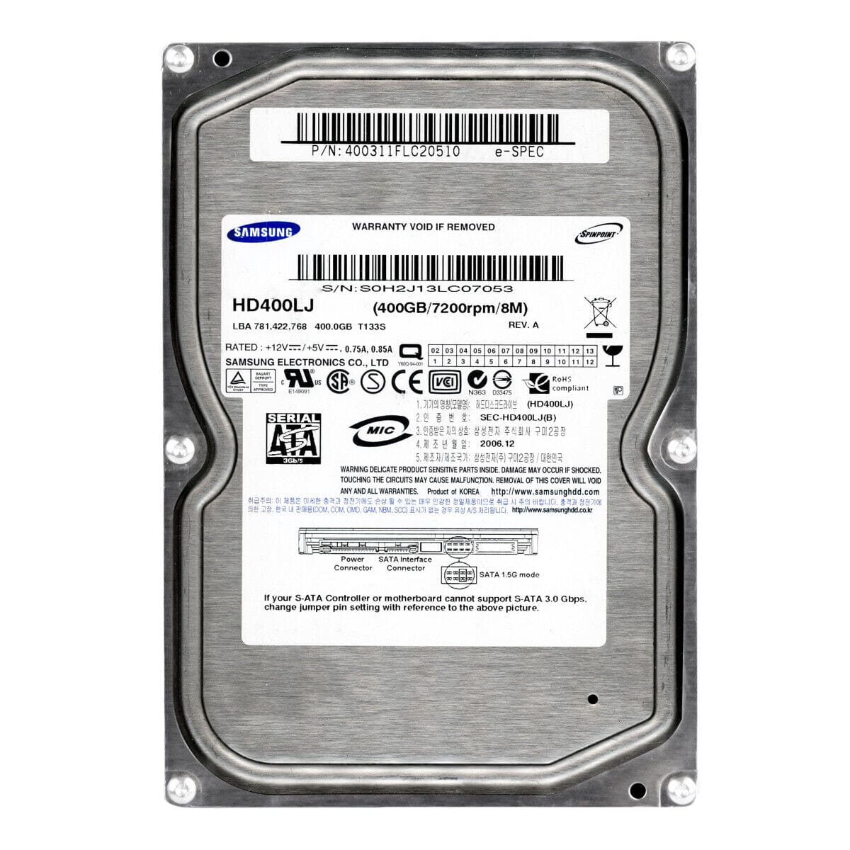 Samsung SPINPOINT T133 HD400LJ 400GB 7200RPM 8MB BUFFER SATA-300 3.5"HARD DRIVE