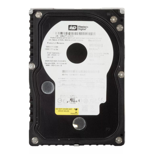 Western Digital RAPTOR WD740ADFS 74GB 10KRPM 16MB SATA-150 3.5" HARD DRIVE FACTORY RECRTIFIED