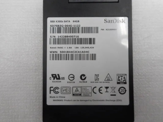 SanDisk 64GB 2.5'' SSD 7mm SATA3 6.0Gb/s X300s Laptop Solid State Drive