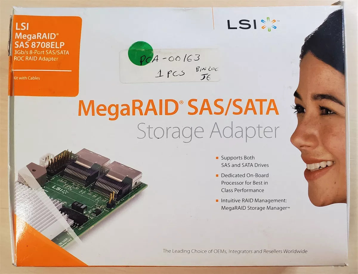 LSI Logic SAS 8708ELP / LSI00141 3.0Gbps PCI-Express Mini SAS / SATA Raid Controller Card