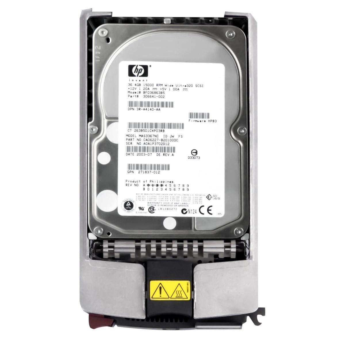 HP/Compaq BF036863B5 36.4GB 15KRPM Ultra-320 SCSI Hot Pluggable 3.5-Inch Hard Drive