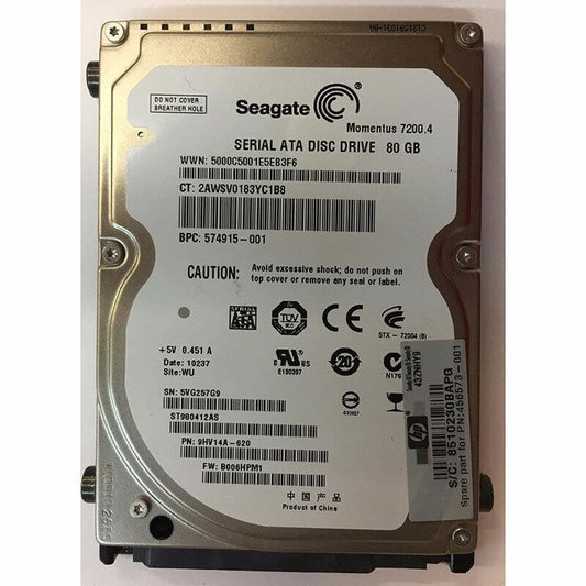 Seagate MOMENTUS 7200.3 ST980411AS / 9X5006-001 80GB 7200RPM 16MB SATA-300 2.5" HARD DRIVE