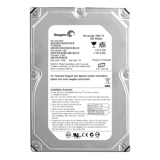 Seagate ST3250620A Barracuda7200.10 250Gb 7200Rpm 16Mb UltraATA-100 3.5" Hard Drive