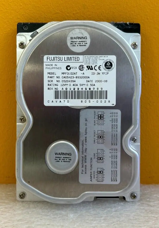 MPF3102AT Fujitsu Desktop 10.2GB 5400RPM ATA-66 512KB Cache 3.5-inch Internal Hard Drive