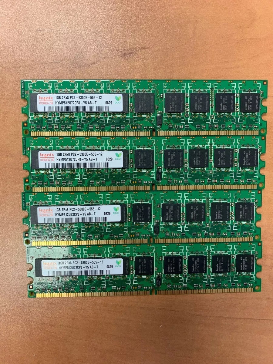 Hynix HYMP512U72CP8 1GB 240PIN PC2-5300 DDR2-667MHZ ECC Unbuffered CL6 DIMM Memory Module