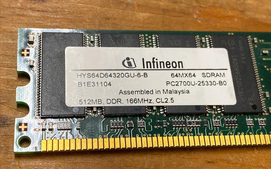 Infineon 512 MB Memory - DIMM 184-pin - 333 MHz ( PC2700 )