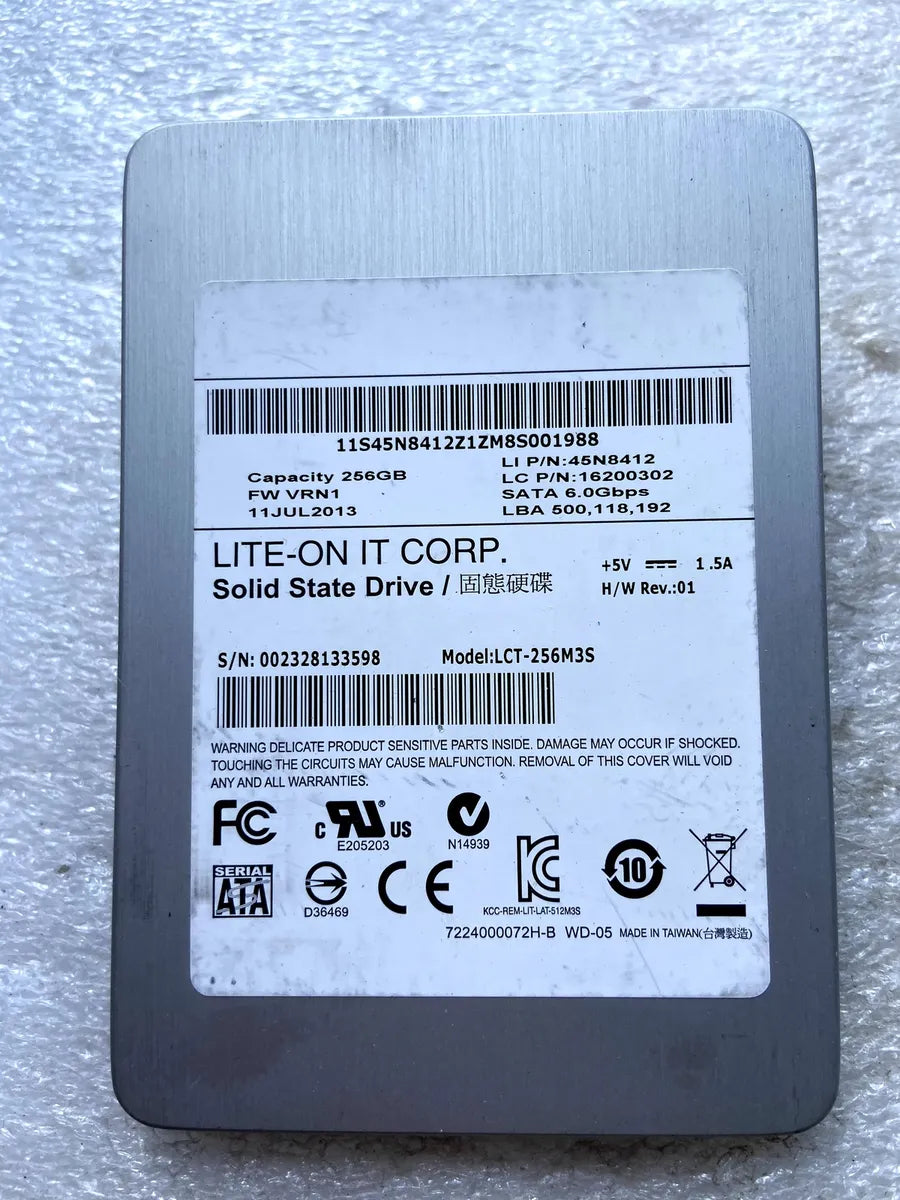 Dell LiteOn LCT-256M3S 256GB SATA SSD Dell P/N: 0YM2P4, Solid State