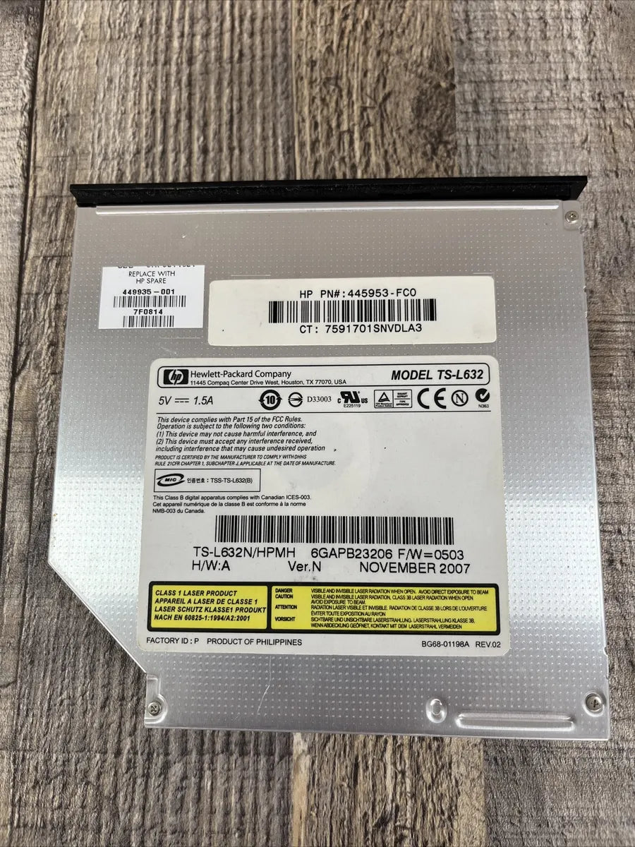 Toshiba TS-L632N / 445953-FC0 / 448005-001 8x DVD卤RW LightScribe Notebook Combo Drive