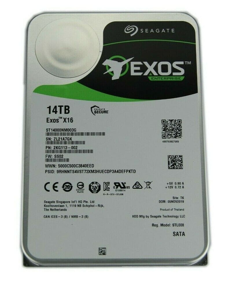 Seagate ST14000NM003G  Exos X16 14 TB  SATA 6Gb/s 3.5-Inch Hard Drive