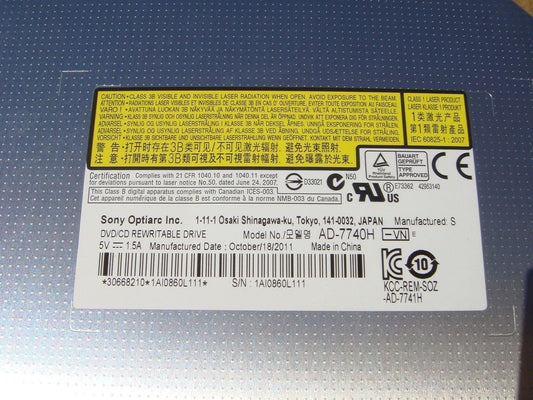 Sony Optiarc AD-7740H - DVD?RW (?R DL) / DVD-RAM drive - Serial ATA - 24x (CD) / 8x (DVD) 24x (CD) / 8x (DVD?R) / 6x (DVD?R DL) 24x (CD) / 6x (DVD-RW) / 8x (DVD+RW) / 5x (DVD-RAM) - Internal - Black