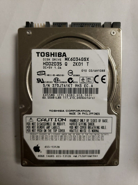 Toshiba 60G 5400RPM 2.5'' SATA NOTEBOOK HDD