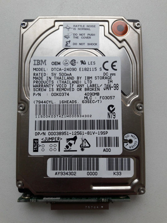 IBM 4.0GB 2.5" 12MM IDE HARD DRIVE"