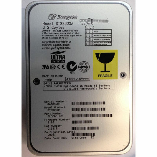 Seagate Medalist 4323 3.2GB 4500RPM ATA-33 128KB Cache 3.5-inch Internal Hard Drive ST33223A