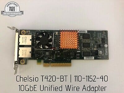 Chelsio T420-BT Dual Port 10Base-T/100Base-TX/1000Base-T PCI Express 2.0 Copper