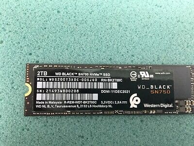 WD BLACK SN750 NVME SSD 2TB