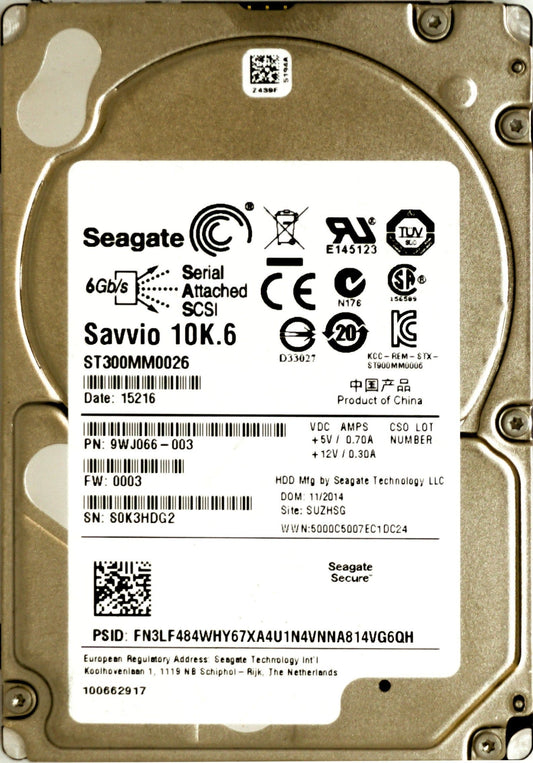 Seagate Savvio 10K.6 ST300MM0026 300 GB 2.5" Internal Hard Drive