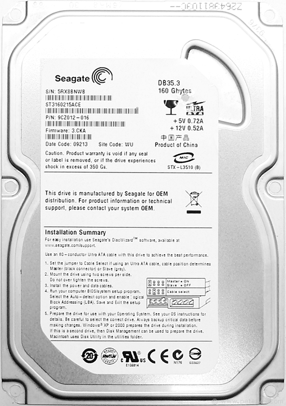 Seagate DB35 Series 7200.3 ST3160215ACE - hard drive - 160 GB - ATA-100