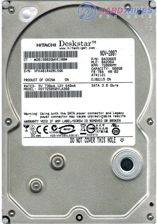 Hitachi Deskstar T7K500 500GB/ SATA2/7200RPM/16M