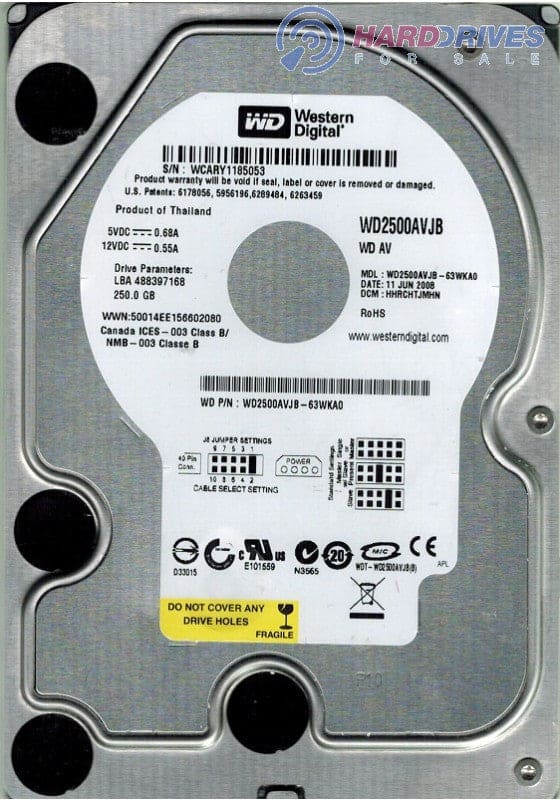 WD AV 250 GB Internal hard drive - 100 MBps - 7200 rpm