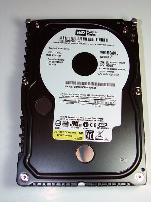 Western Digital RAPTOR WD1500ADFD 150GB 10KRPM 16MB SATA-150 3.5" HARD DRIVE