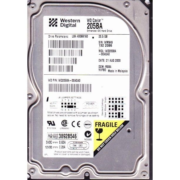 WD205BA 鈥?Western Digital 20GB 7200 RPM IDE 3.5鈥?HDD