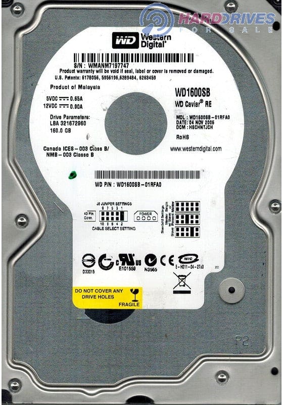 WD Caviar RE 160GB Internal Ultra ATA-100 7200 RPM 8MB HDD