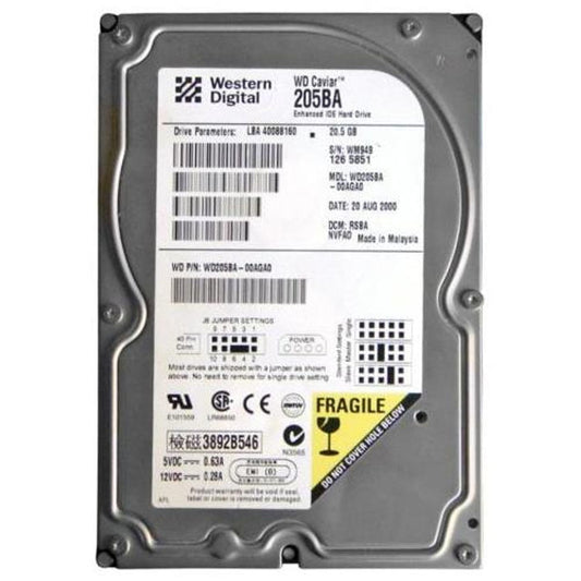 Western Digital Corporation - WD205BA-00AGA0 - 20GB 7.2K IDE Db